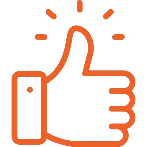 Quality guaranteed thumbs up icon